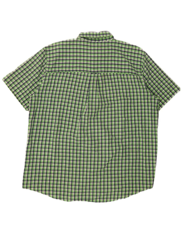 Camisa masculina de manga curta Chaps Easy Care XL verde xadrez algodão