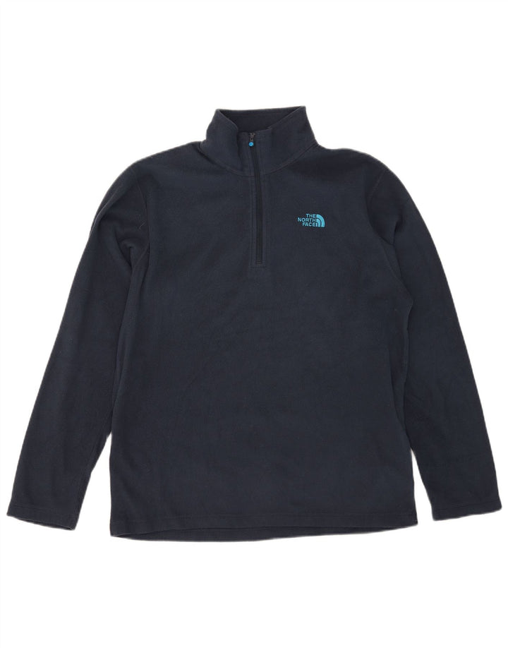 THE NORTH FACE Suéter masculino de lã com gola e zíper médio azul marinho poliéster