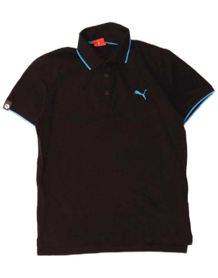 Camisa polo masculina Puma pequena algodão preto