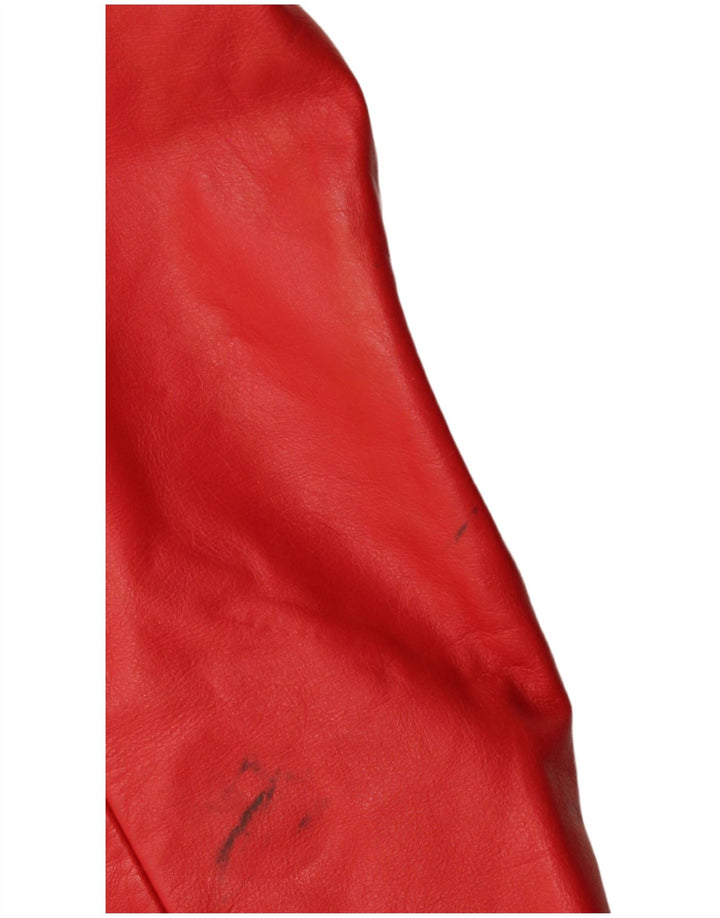 Jaqueta feminina vintage de couro Racer EU 40 couro vermelho médio