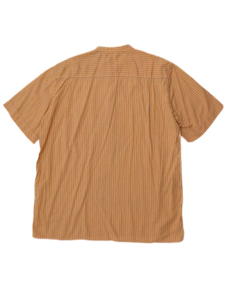 Camisa pulôver masculina de manga curta PULLOVERIA grande listrada laranja