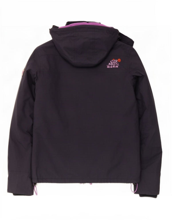 Jaqueta corta-vento feminina Superdry com capuz Reino Unido 14 médio azul marinho