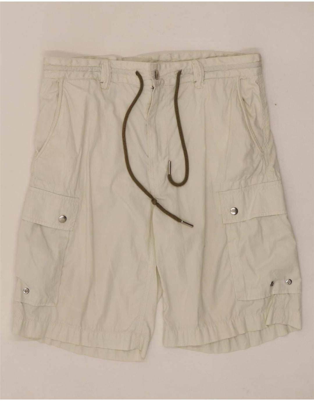 Diesel Mens Cargo Shorts W30 Médio Off White Algodão