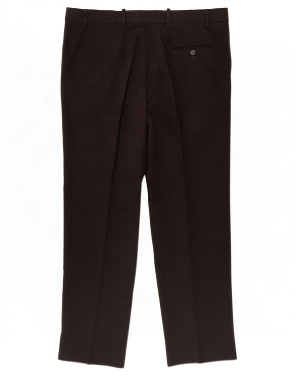 Calça masculina de terno regular Marks & Spencer W38 L31 poliéster preto