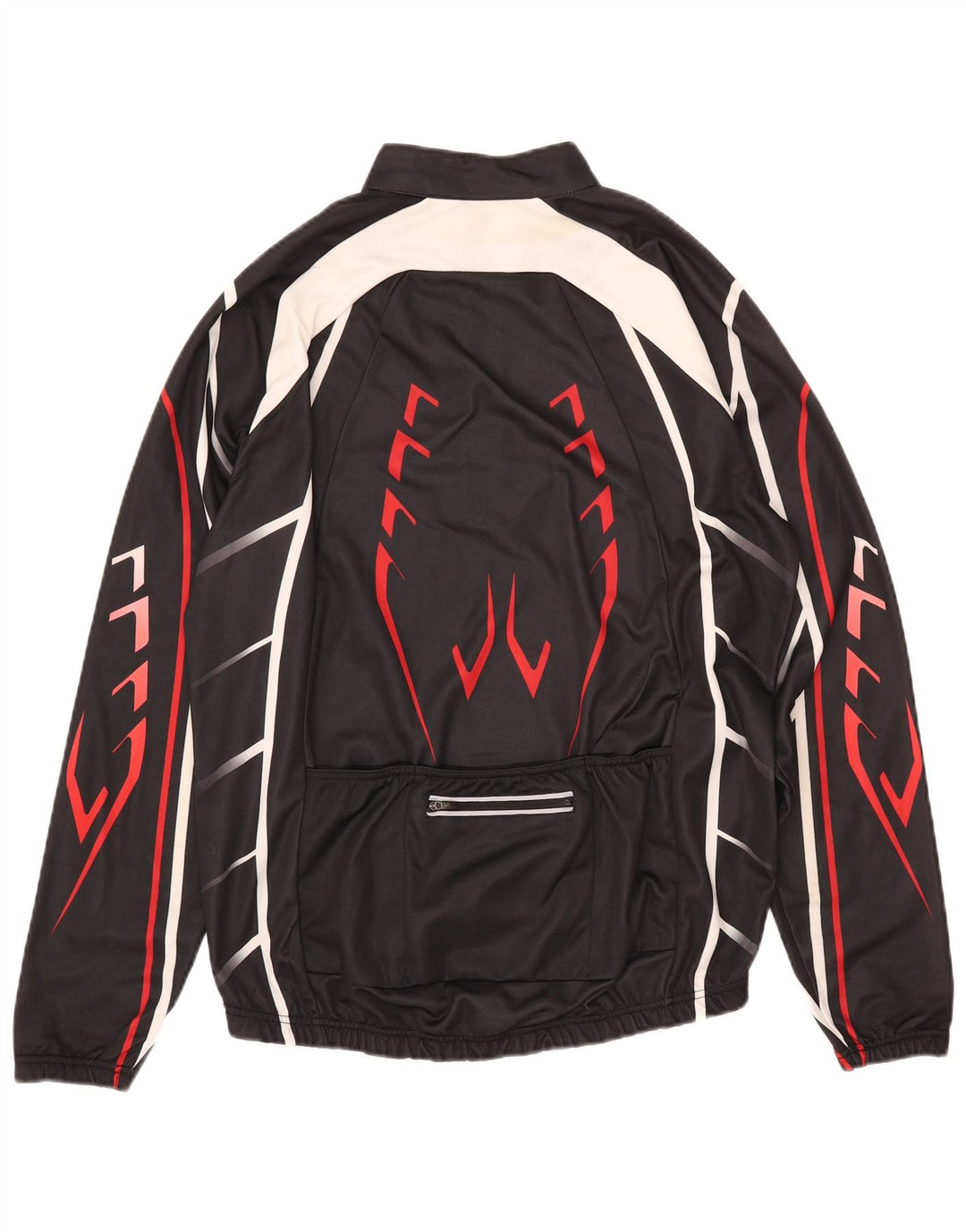 CRANE Mens Zip Neck Pulôver Treino Top IT 52 Grande Preto Geométrico