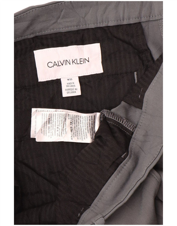 Calvin Klein Mens Chino Shorts W33 Médio Algodão Cinza