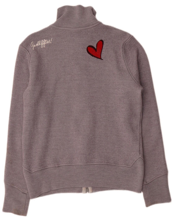 Suéter cardigã feminino gráfico Sweet Years Reino Unido 18 XL lã cinza