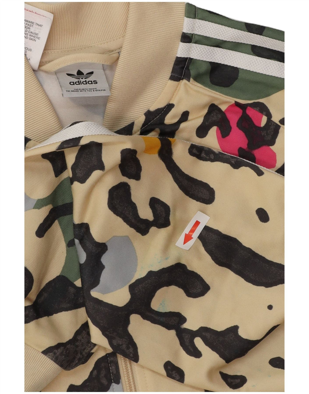 ADIDAS Casaco de treino para meninas 15-16 anos bege estampa animal poliéster