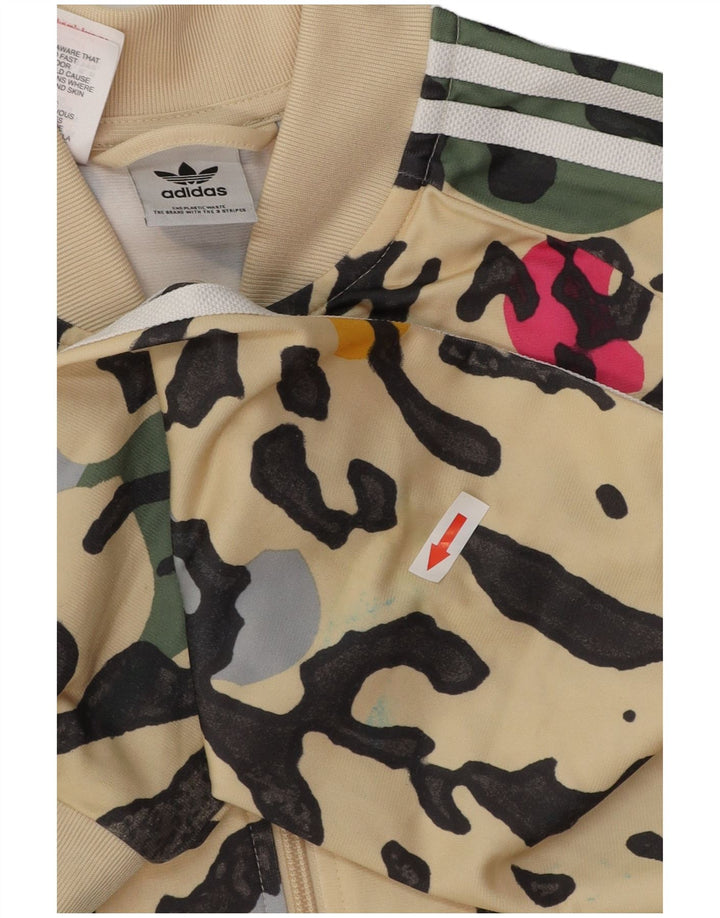 ADIDAS Casaco de treino para meninas 15-16 anos bege estampa animal poliéster