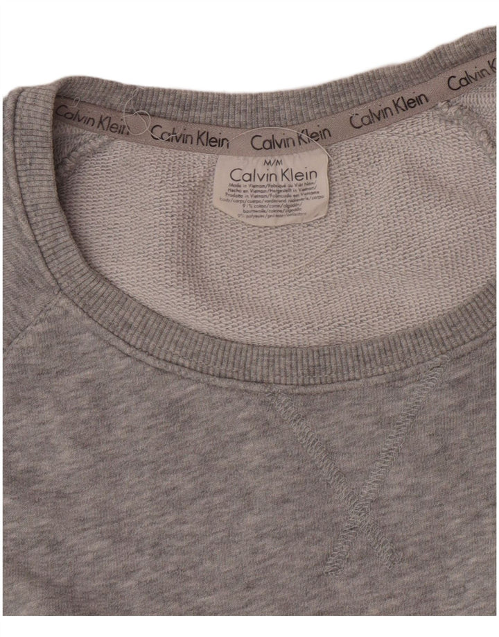 Calvin Klein moletom gráfico masculino jumper médio cinza algodão manchado