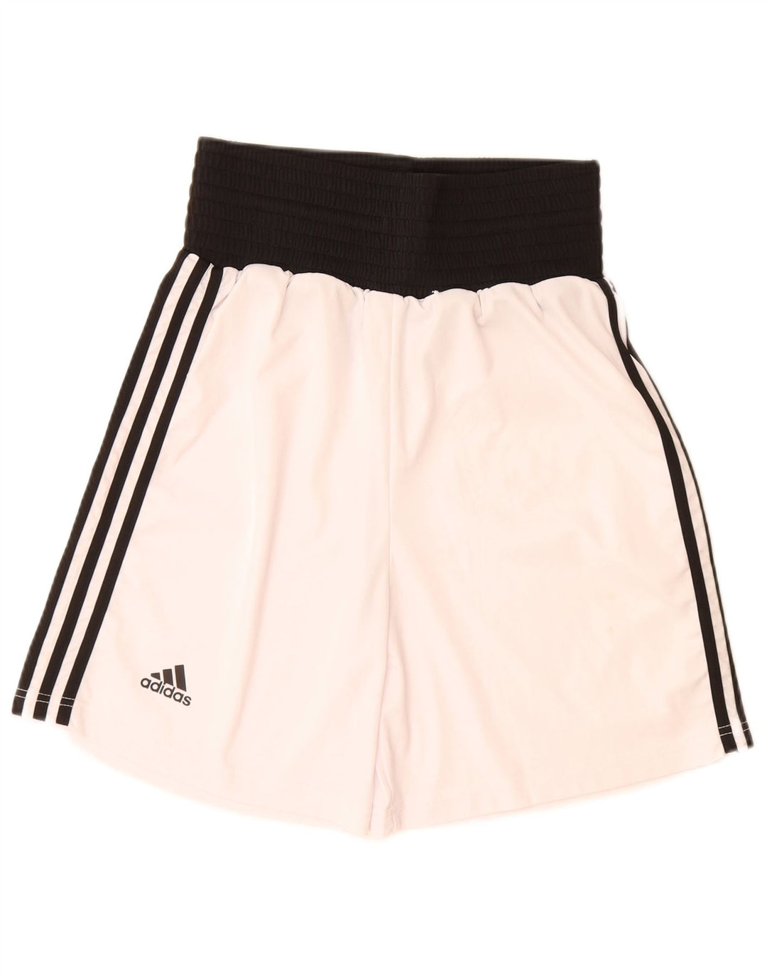 Shorts esportivos femininos Adidas UK 6 XS branco colorblock poliéster
