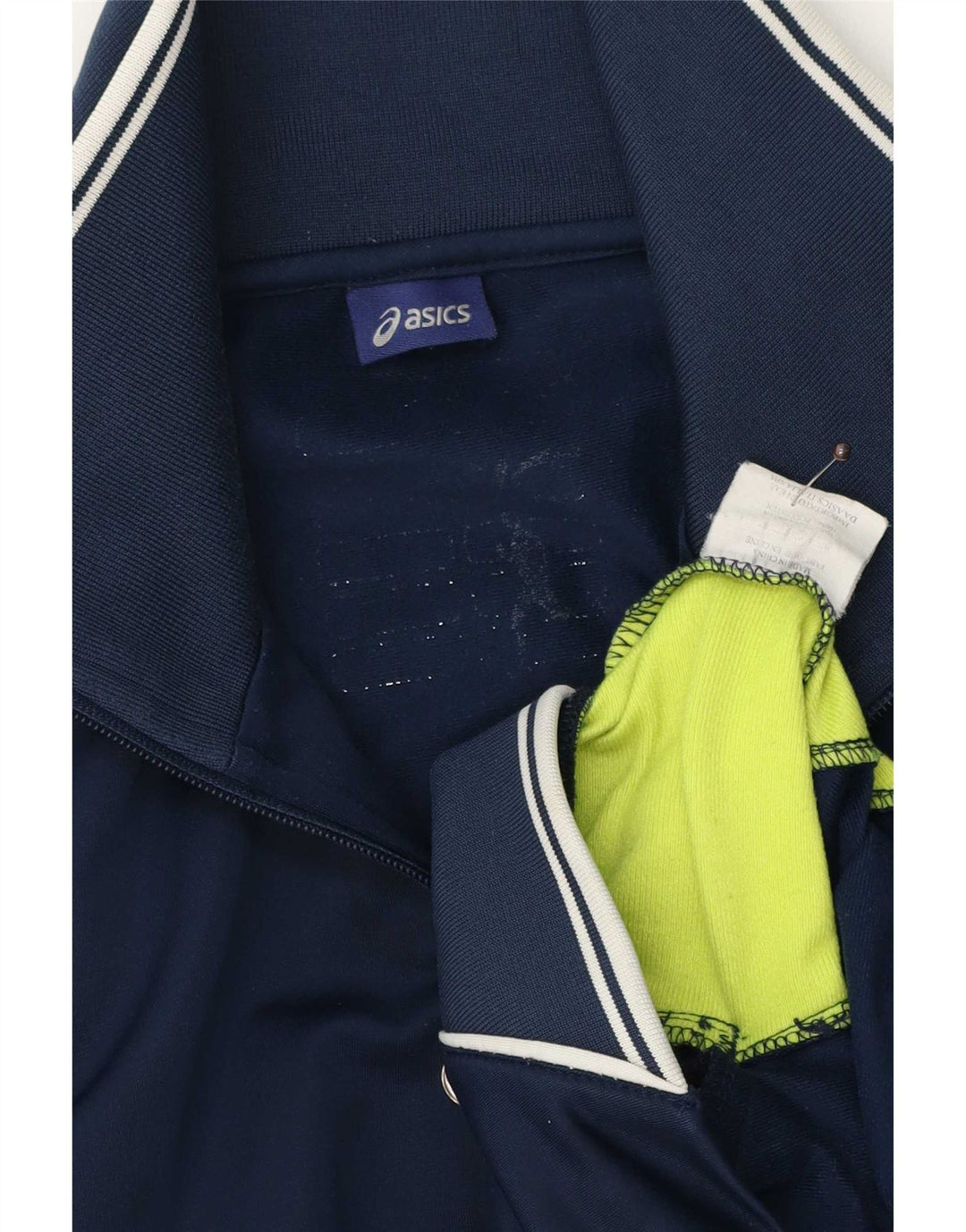 Asics Mens Tracksuit Top Jacket Médio Azul Marinho Colourblock Poliéster