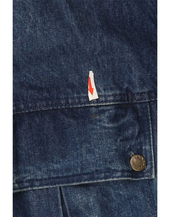Jaqueta jeans masculina vintage UK 42 XL algodão azul