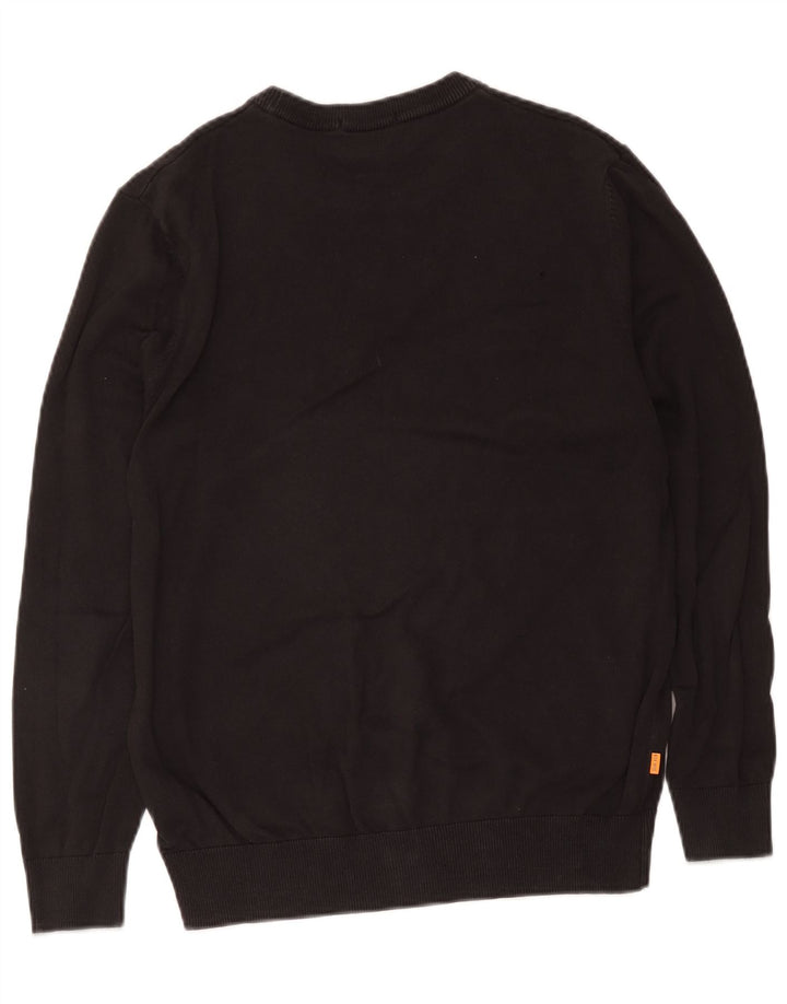 Suéter masculino Timberland com gola redonda, algodão preto médio