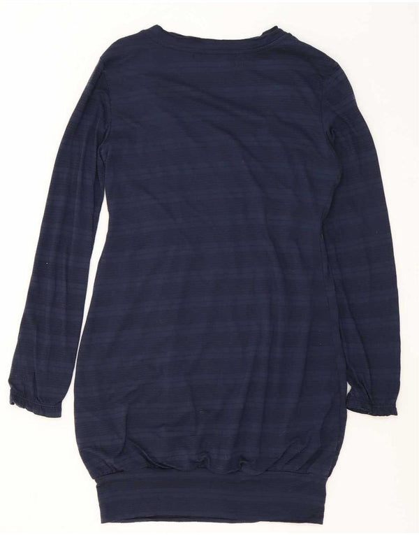 Vestido bolha feminino de manga comprida Desigual Reino Unido 14 grande azul marinho poliéster