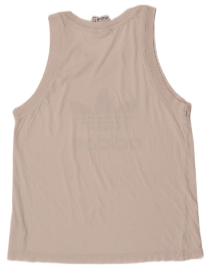 Adidas Mens Graphic Vest Top Médio Algodão Branco