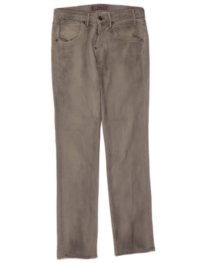 Calça jeans feminina Levi's 519 Slim W30 L32 cinza algodão