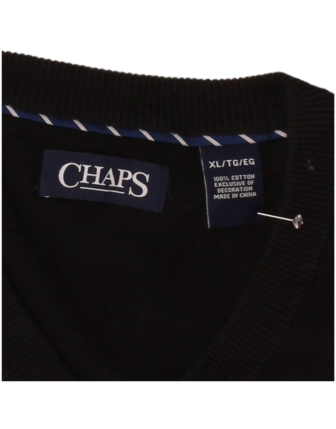 Regata masculina CHAPS com colete XL de algodão preto