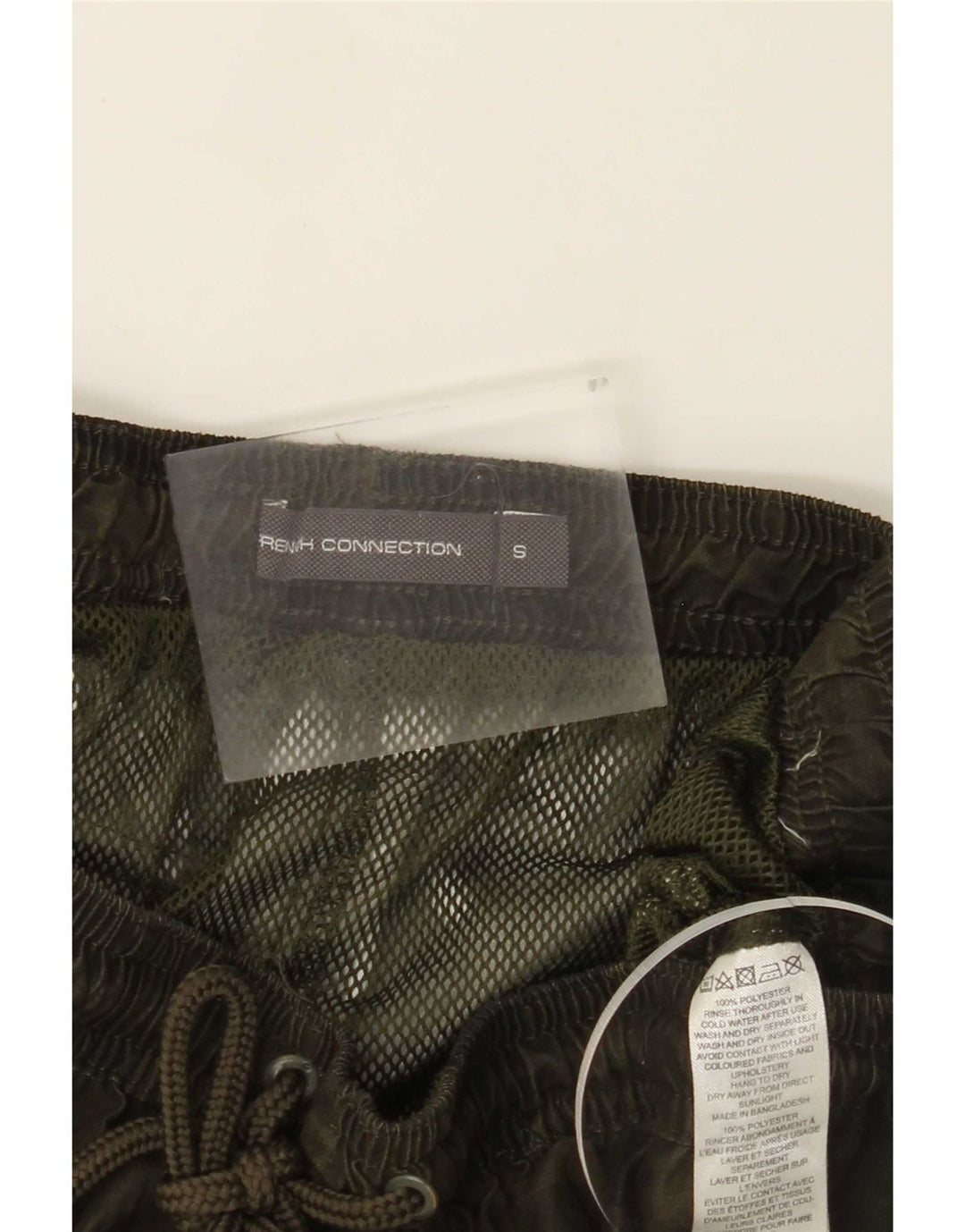 Poliéster verde pequeno da camuflagem do short de natação francês dos homens da conexão