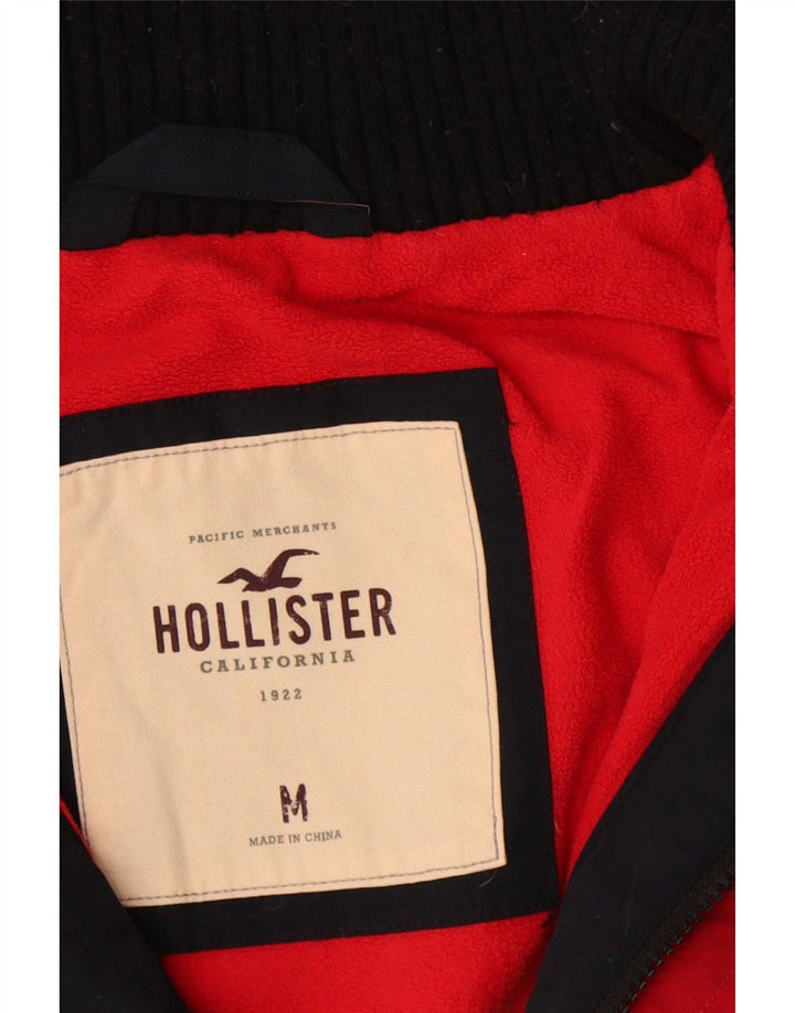 Jaqueta corta-vento masculina Hollister UK 38 poliéster azul marinho médio