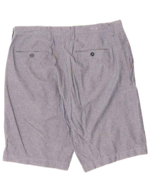 J. CREW Mens Chino Shorts W33 Algodão Azul Médio