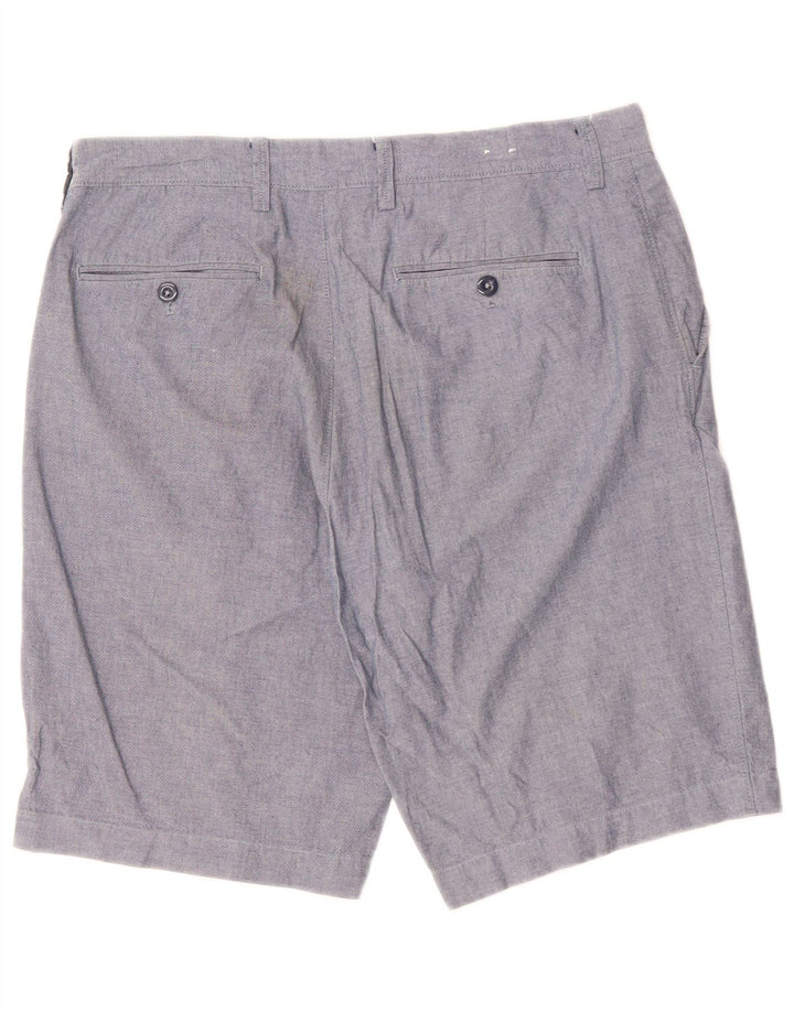 J. CREW Mens Chino Shorts W33 Algodão Azul Médio
