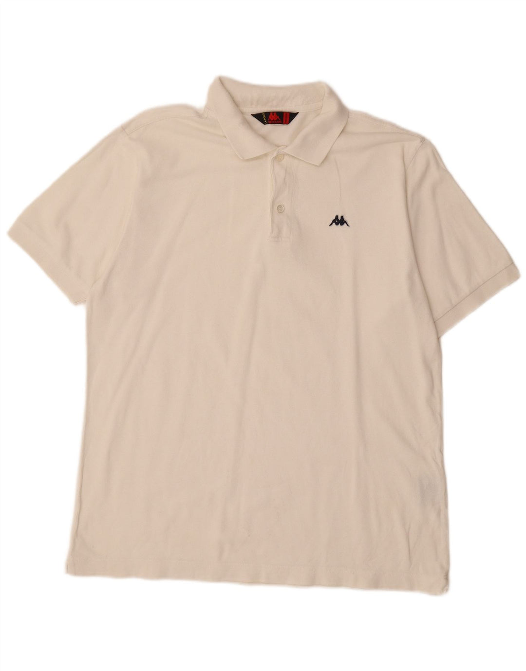 Camisa polo masculina KAPPA de algodão branco médio