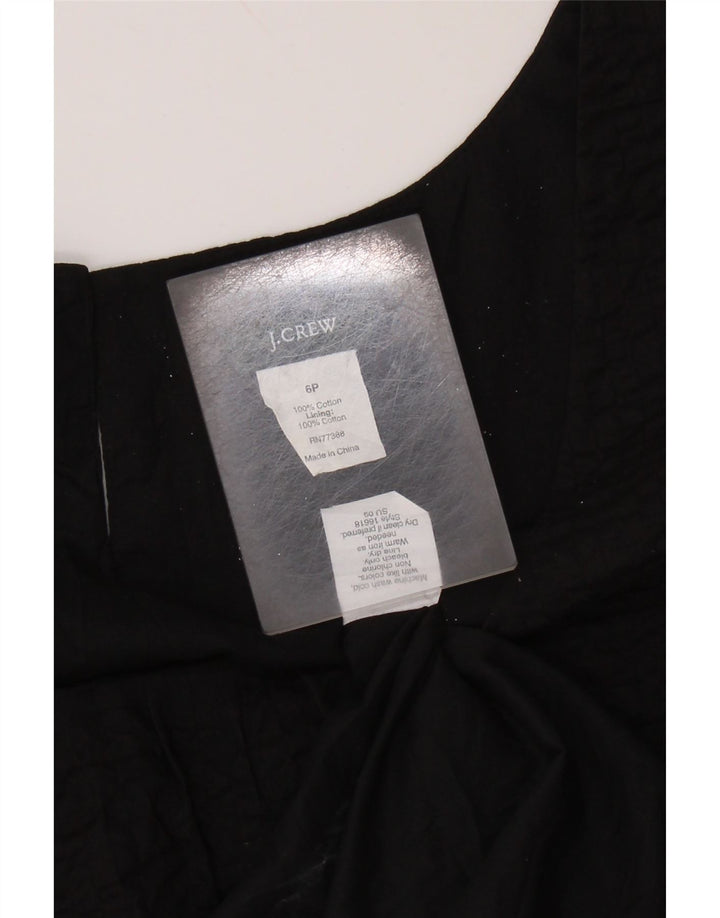 J. Crew Vestido feminino sem mangas em linha A EUA 6 algodão preto médio