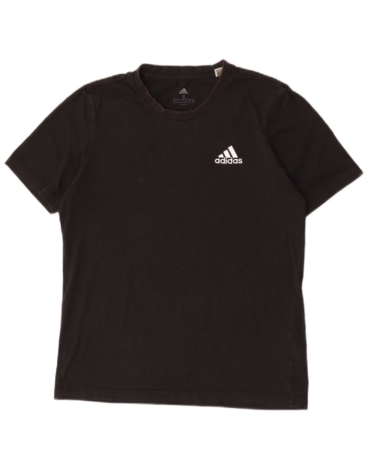 Adidas Mens Camiseta Top Pequeno Algodão Preto