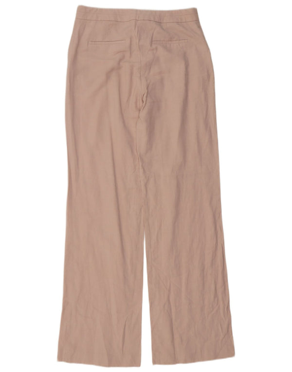 Zara Calça feminina casual de perna larga, médio W28 L35 rosa viscose