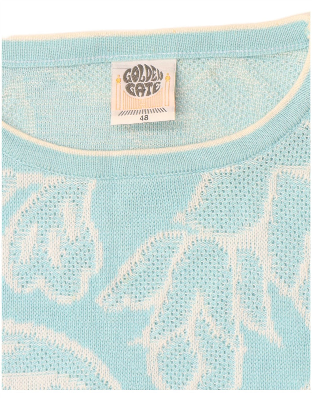 Suéter feminino GOLDEN GATE com gola redonda IT 48 XL azul floral