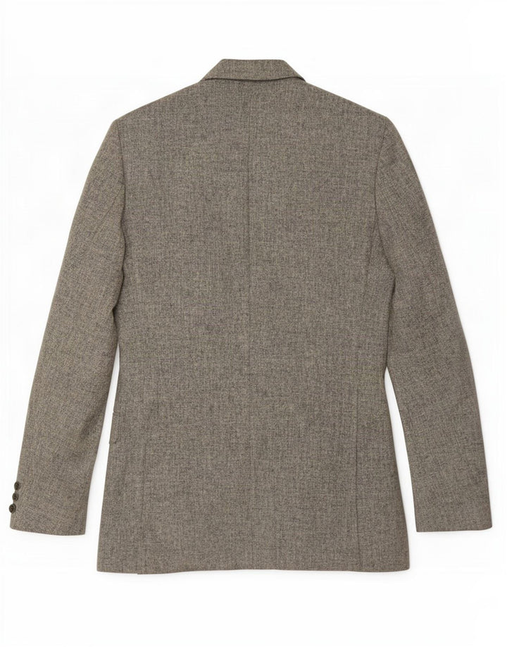 Jaqueta blazer masculina de 2 botões Wellington Reino Unido 38 lã manchada cinza médio