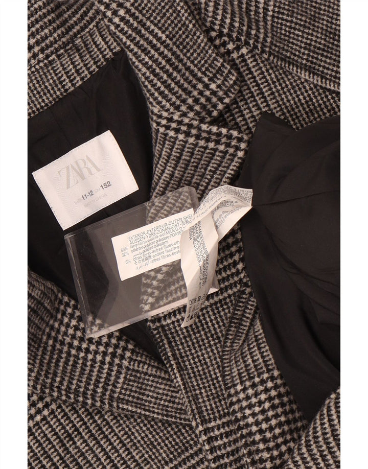Sobretudo Zara Boys 11-12 anos cinza xadrez lã
