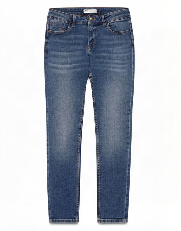 Zara Jeans Skinny Feminino UE 38 Pequeno W28 L27 Azul Algodão