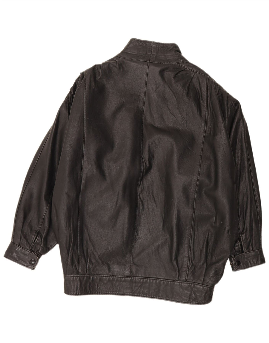 Jaqueta de couro feminina vintage UK 20 2XL couro preto