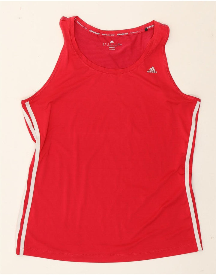 Adidas Feminino Climacool Vest Top UK 16/18 Grande Rosa Poliéster
