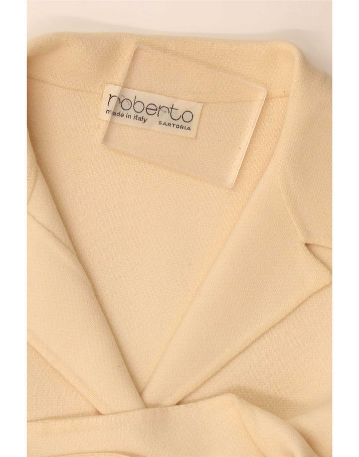 Sobretudo feminino vintage UK 10 pequeno bege