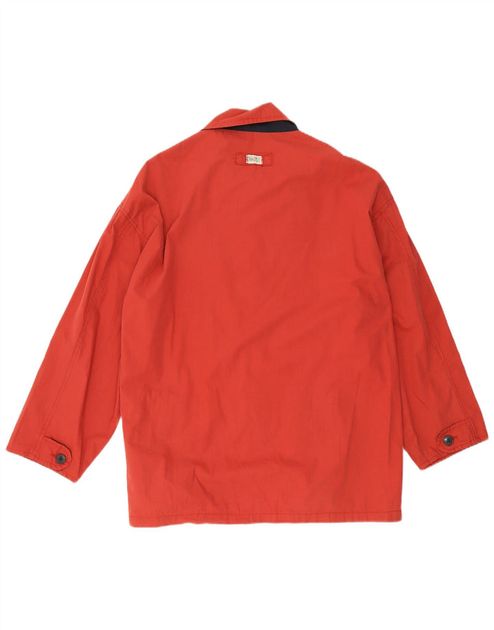 Jaqueta corta-vento masculina vintage Reino Unido 40 algodão vermelho grande