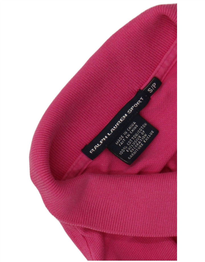 Vestido polo feminino RALPH LAUREN Reino Unido 10 pequeno algodão rosa