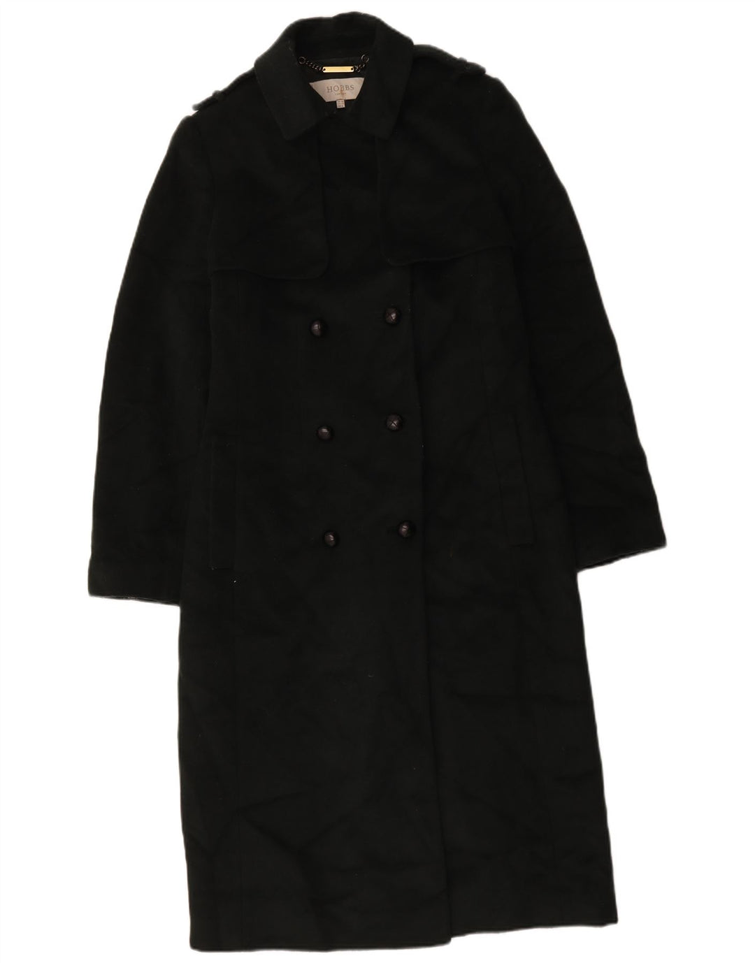 Casaco feminino Hobbs militar duplo breasted Reino Unido 12 lã verde médio