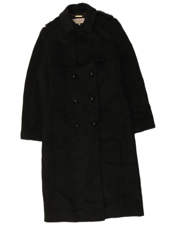Casaco feminino Hobbs militar duplo breasted Reino Unido 12 lã verde médio