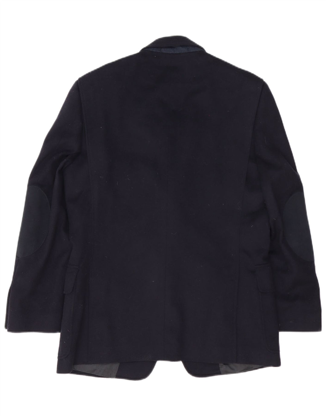 Jaqueta blazer masculina vintage com 2 botões IT 48 lã virgem azul marinho médio