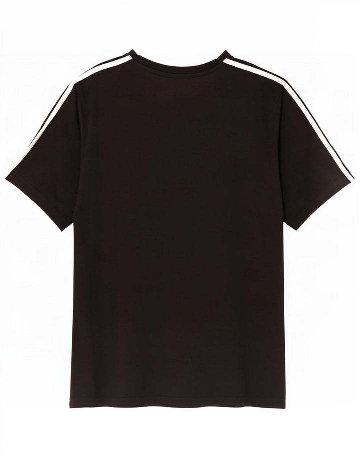 Adidas Mens Camiseta Top Médio Algodão Preto