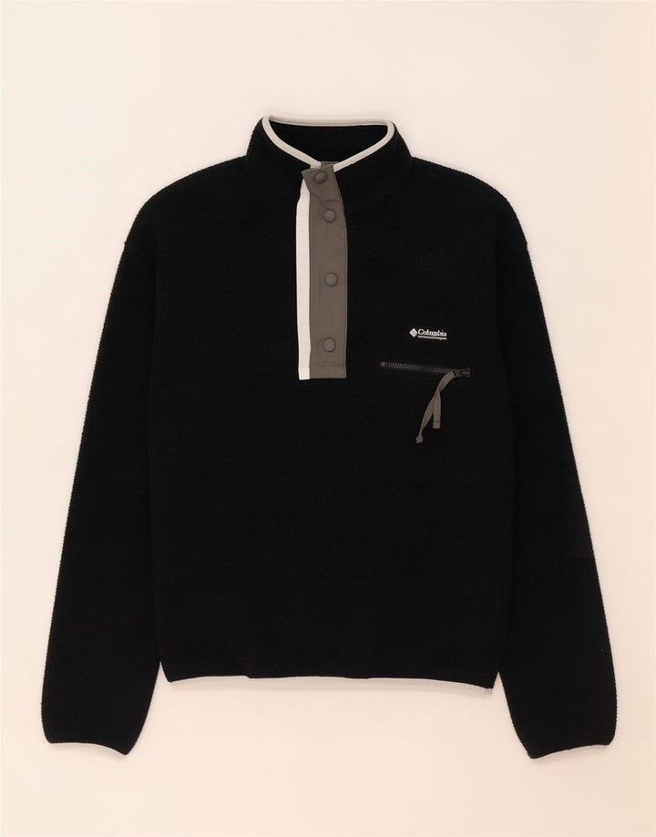 Suéter de lã masculino Columbia com gola com botão 2XS poliéster preto