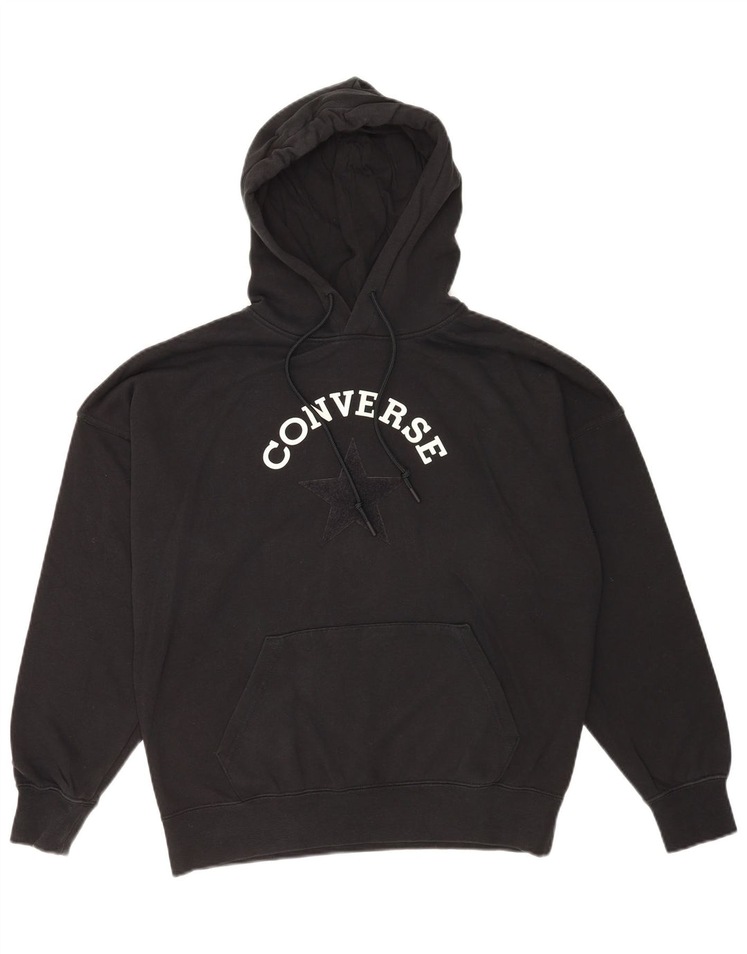Converse masculino gráfico moletom com capuz médio algodão preto