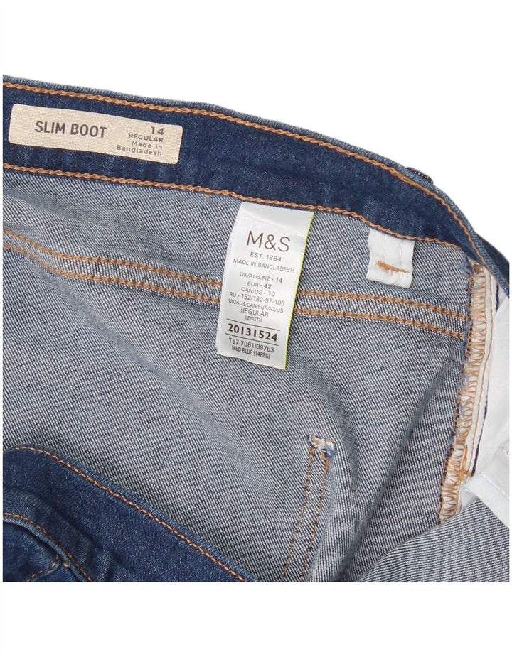 Jeans Marks & Spencer Regular Slim Bootcut Feminino Reino Unido 14 Grande W34 L30 Azul