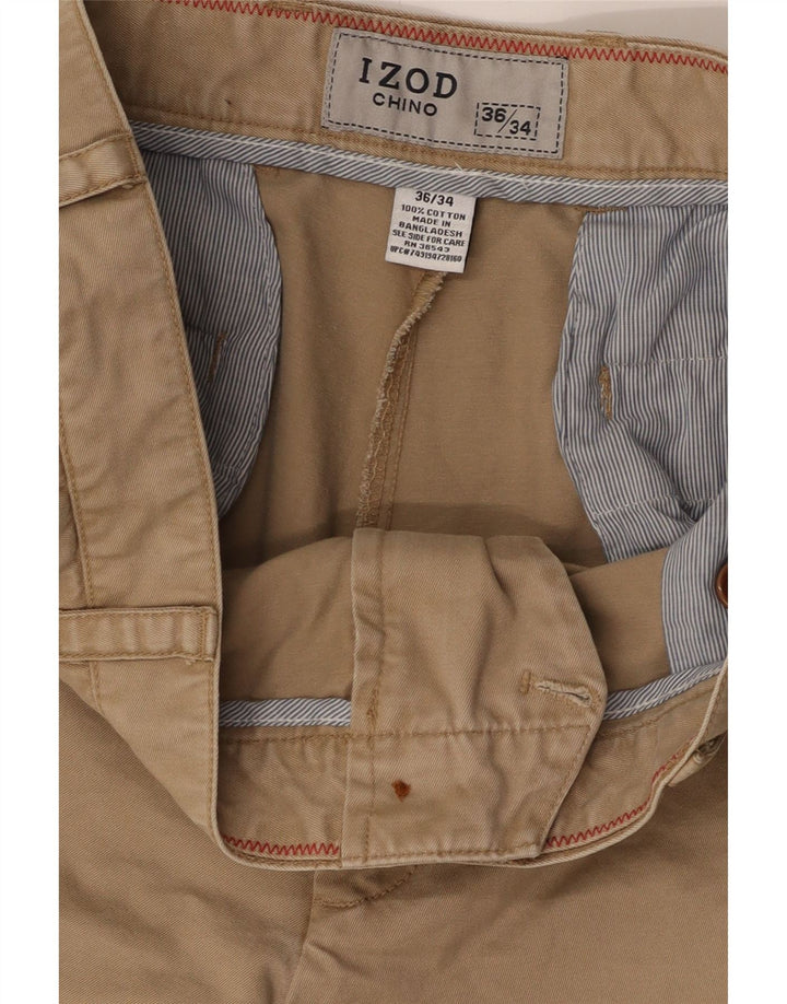 IZOD Mens Straight Chino Trousers W36 L34 Beige Cotton Vintage Izod and Second-Hand Izod from Messina Hembry 