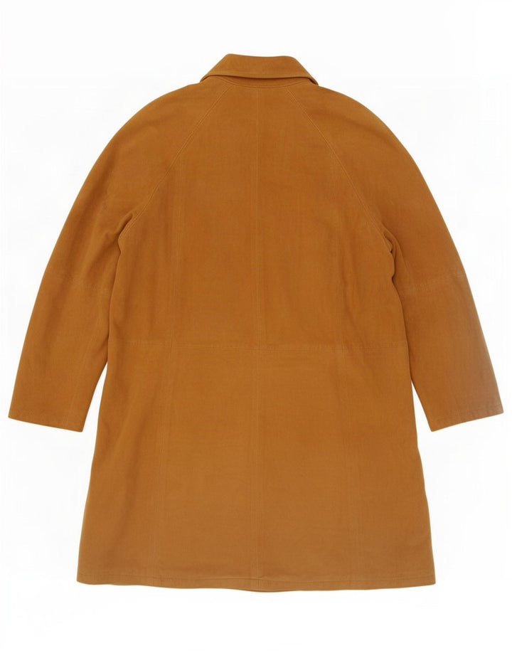 Sobretudo feminino vintage de camurça grande IT 42 couro bege médio