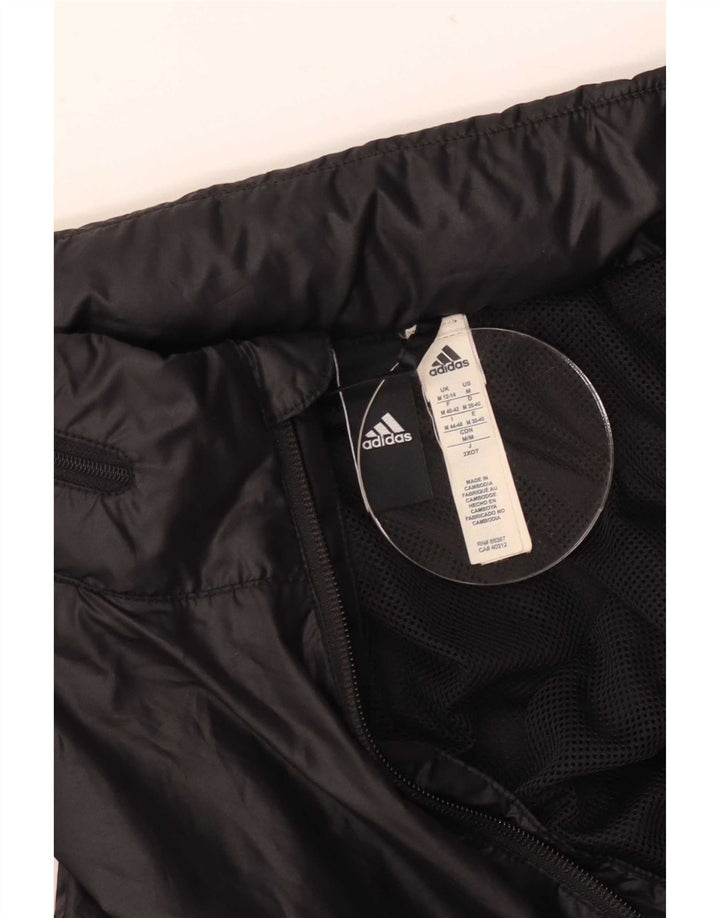Adidas Womens Graphic Hooded Rain Jacket UK 12/14 Médio Preto Poliéster