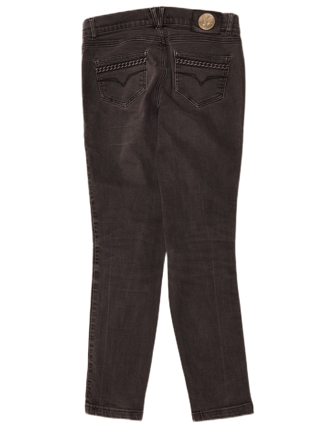 Versace Jeans Slim Feminino IT 42 Médio W30 L29 Algodão Cinza